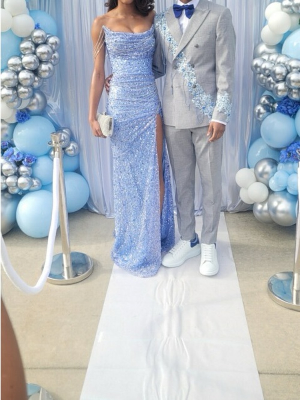 ASOS Light Blue Sequin Prom Suit With Embellishment